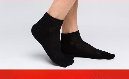 Мъжки чорапи за пръсти, невидими, дишащ памук, едноцветни, къс глезен, абсорбират изпотяването