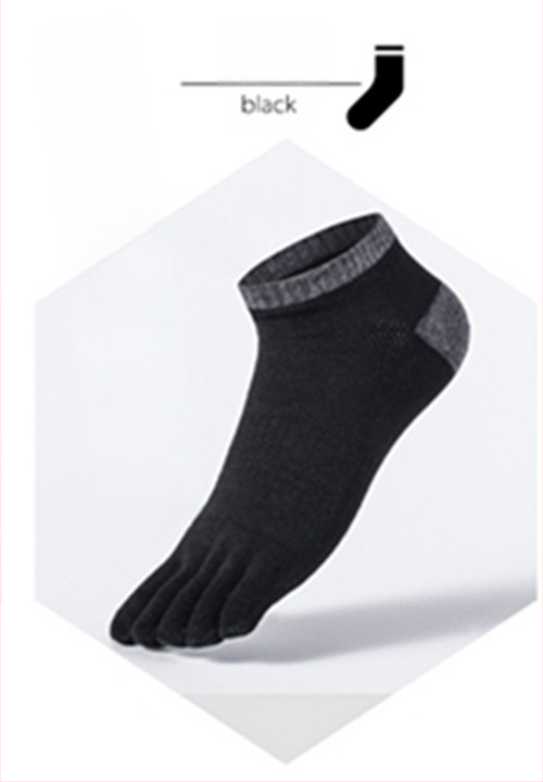 Мъжки чорапи за пръсти, невидими, дишащ памук, едноцветни, къс глезен, абсорбират изпотяването