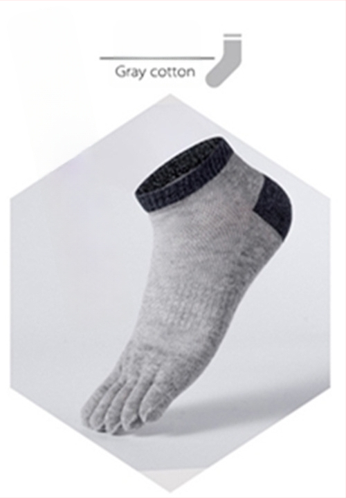 Мъжки чорапи за пръсти, невидими, дишащ памук, едноцветни, къс глезен, абсорбират изпотяването