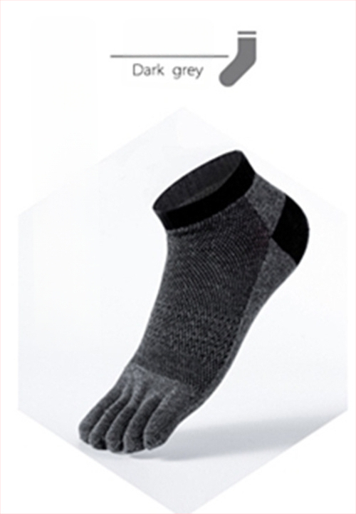 Мъжки чорапи за пръсти, невидими, дишащ памук, едноцветни, къс глезен, абсорбират изпотяването