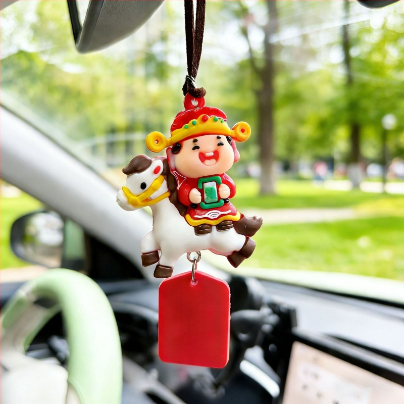 Κλειδοθήκη Έτους Αλόγου - PVC υλικό, ζωώδες μοτίβο, εσωτερική διακόσμηση αυτοκινήτου, γούρι Θεού του Πλούτου