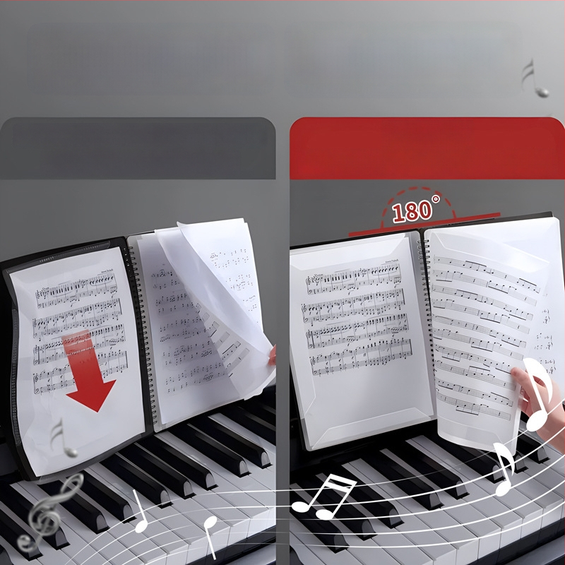 A4 partitúra kötő, PP anyag, lazán fűzhető partitúrákhoz