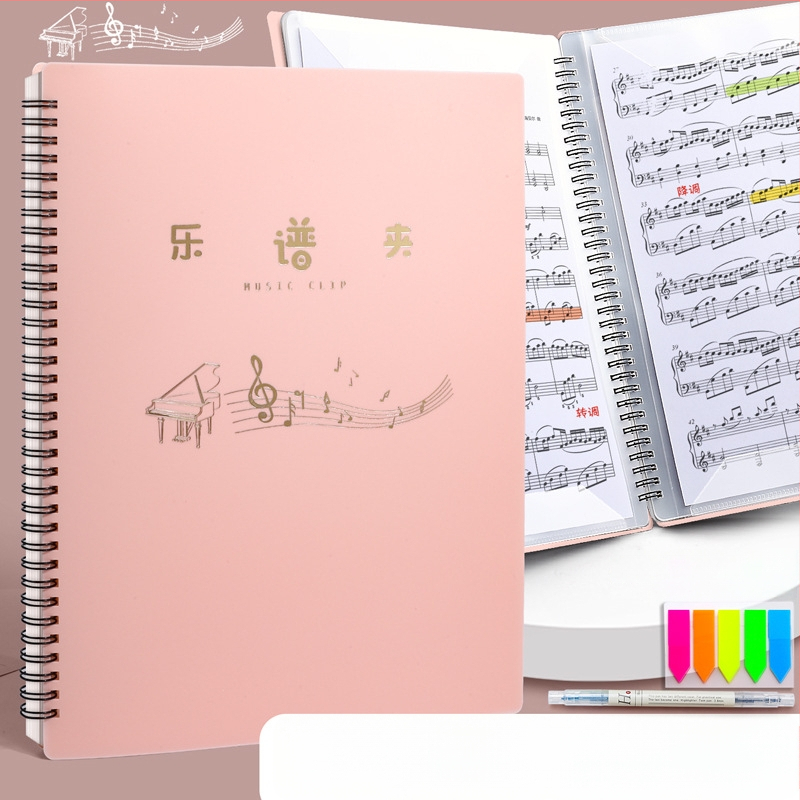 A4 partitúra kötő, PP anyag, lazán fűzhető partitúrákhoz