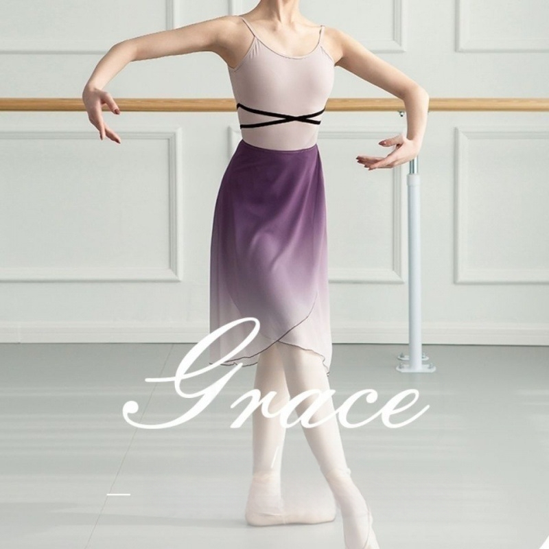 Φούστα μπαλέτου με μεταβατική απόχρωση Μικρή Γιασεμί, με κορδόνι, μακριά φούστα για πρόβες χορού, τυπωμένο ύφασμα, ύφασμα πολυεστέρα/ακρυλικό (50–70% πολυεστέρα), Χειμώνας 2022