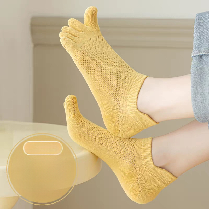 Дамски чорапи с пет пръста от чист памук, антибактериални, абсорбират изпотяване, против миризма