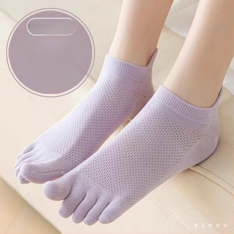 Дамски чорапи с пет пръста от чист памук, антибактериални, абсорбират изпотяване, против миризма