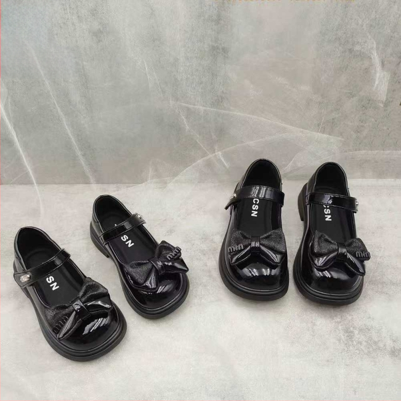 Lányoknak brit stílusú cipő Velcro-zárással, Ultra-fiber bőrszínű felsőrész, PU talpbetét, TPR talp