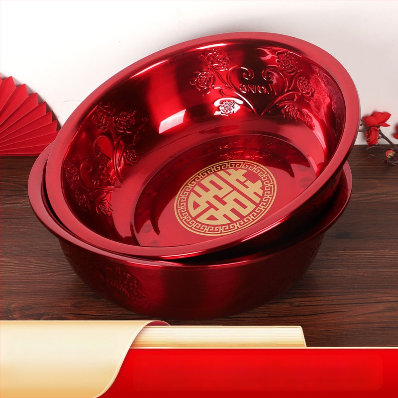 Chuan Ge Rozsdamentes acél arcmosó tálak, pár, esküvői ünnepségre