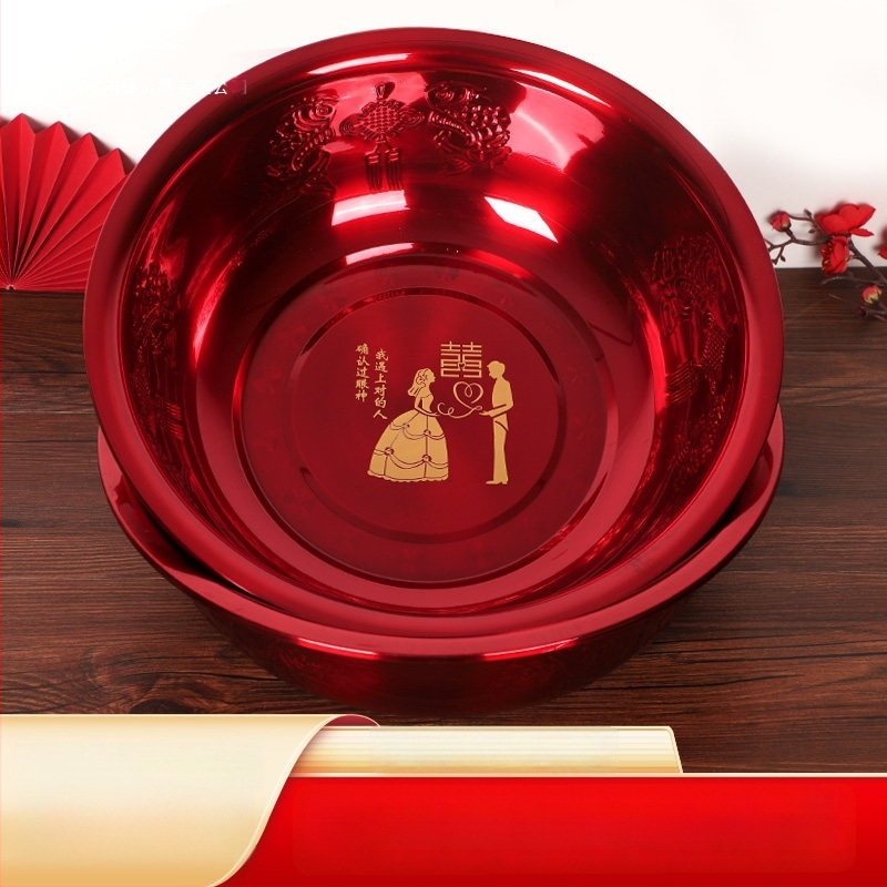 Chuan Ge Rozsdamentes acél arcmosó tálak, pár, esküvői ünnepségre