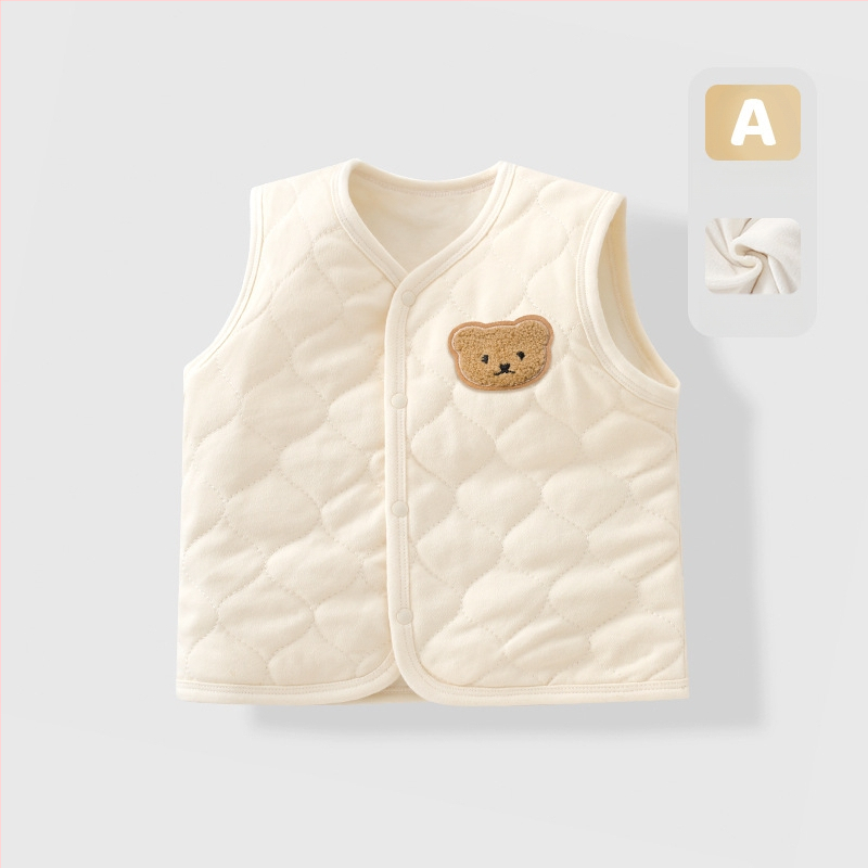 Παιδικό γιλέκο, ύφασμα 95% βαμβάκι, απλός σχεδιασμός, για ηλικίες 1–3 ετών, Άνοιξη 2025.