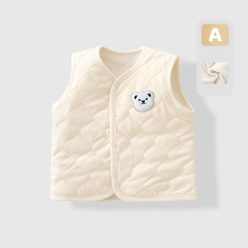 Παιδικό γιλέκο, ύφασμα 95% βαμβάκι, απλός σχεδιασμός, για ηλικίες 1–3 ετών, Άνοιξη 2025.