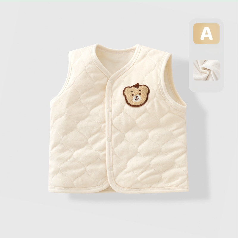 Παιδικό γιλέκο, ύφασμα 95% βαμβάκι, απλός σχεδιασμός, για ηλικίες 1–3 ετών, Άνοιξη 2025.
