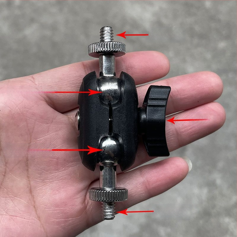 Δέτης τηλεφώνου με 17 mm σφαίρα και βάση 1/4-inch για γιμπάλ — προσαρμογέας τροχού