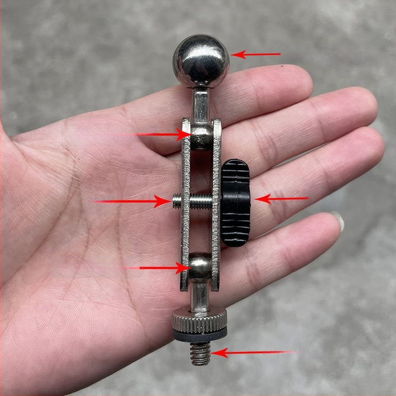 Δέτης τηλεφώνου με 17 mm σφαίρα και βάση 1/4-inch για γιμπάλ — προσαρμογέας τροχού