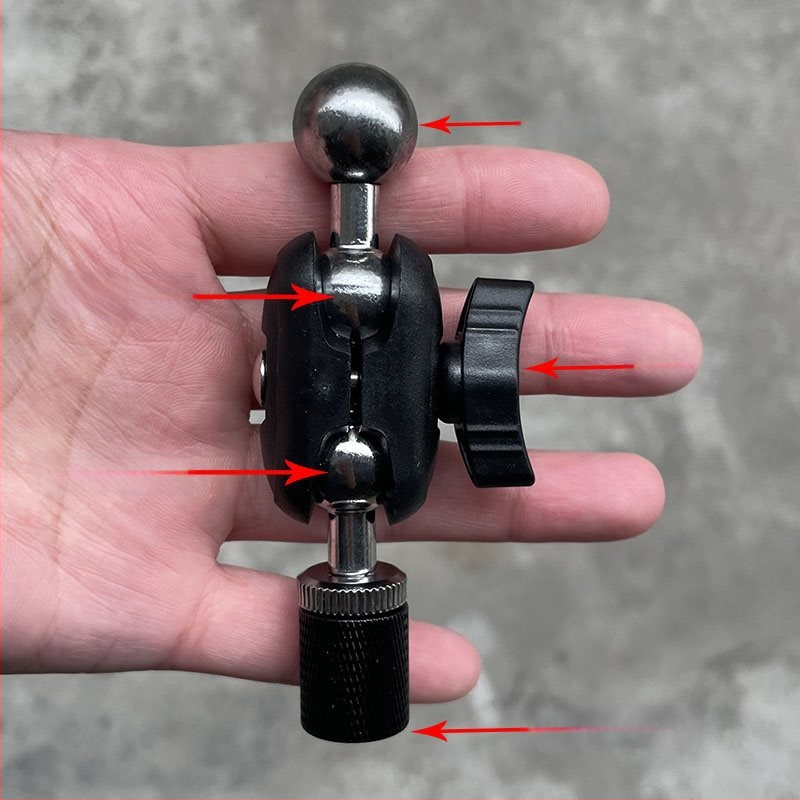 Δέτης τηλεφώνου με 17 mm σφαίρα και βάση 1/4-inch για γιμπάλ — προσαρμογέας τροχού