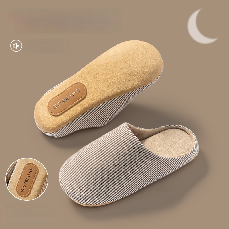 Papuci de interior pentru bărbați din nubuk, cu talpă antiderapantă, slip-on, model de iarnă 2025.