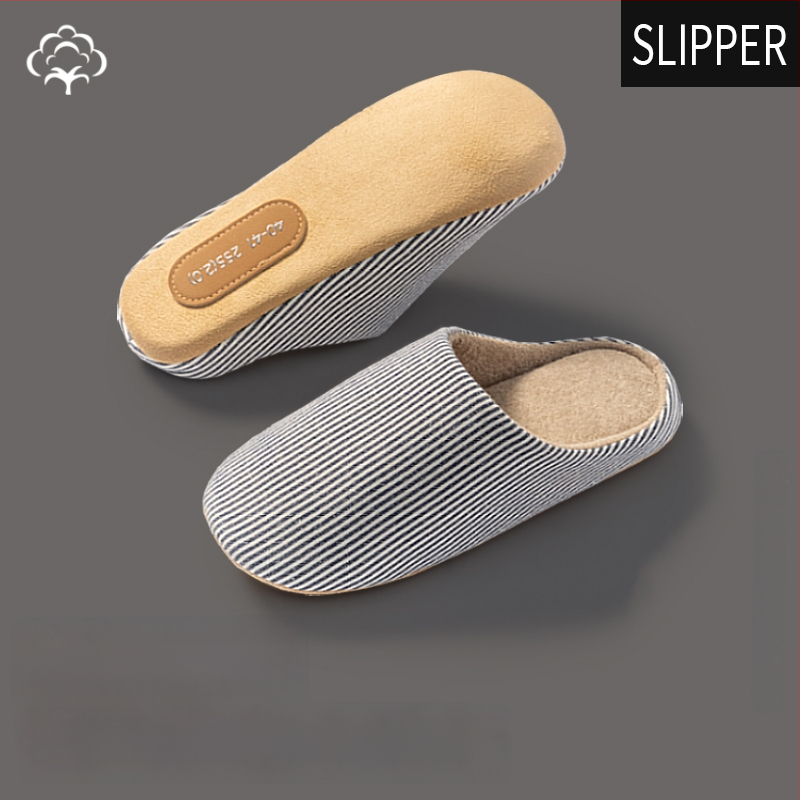 Papuci de interior pentru bărbați din nubuk, cu talpă antiderapantă, slip-on, model de iarnă 2025.