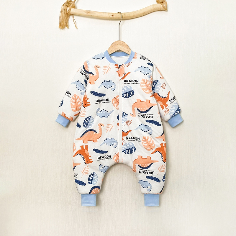 Unisex 100% βαμβακερός επενδυμένος υπνόσακος με διαχωρισμούς ποδιών για παιδιά, χειμώνας-φθινόπωρο, 3–8 ετών, οικιακή ενδυμασία