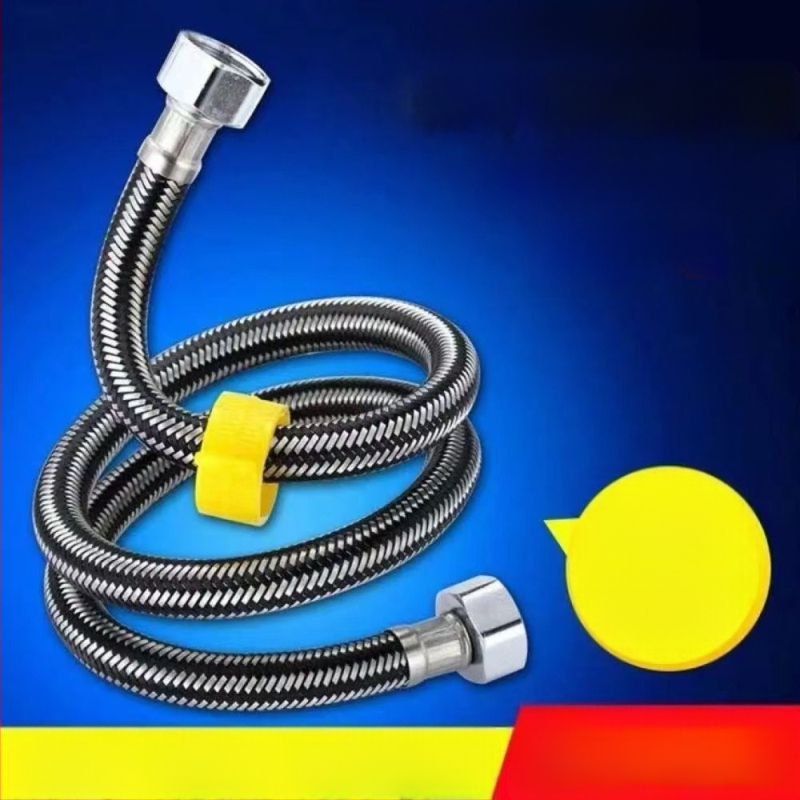 Ανοξείδωτος πλεγμένος σωλήνας εισόδου νερού με σύνδεση με βίδες — 0–90°C, 1.0 MPa, κατάλληλος για τουαλέτες και θερμαντήρες νερού