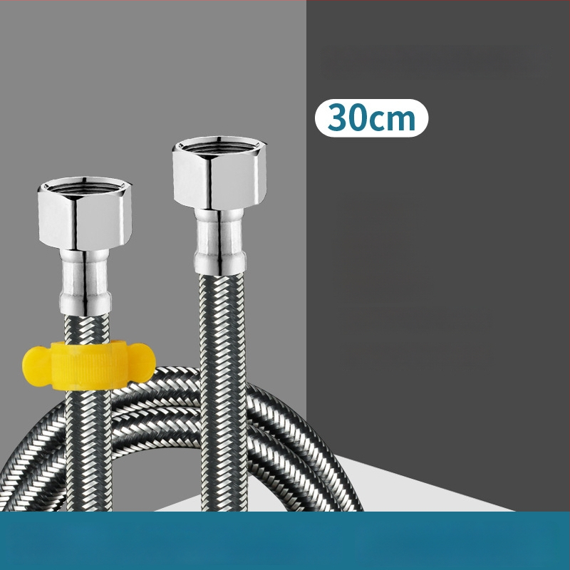 Ανοξείδωτος πλεγμένος σωλήνας εισόδου νερού με σύνδεση με βίδες — 0–90°C, 1.0 MPa, κατάλληλος για τουαλέτες και θερμαντήρες νερού