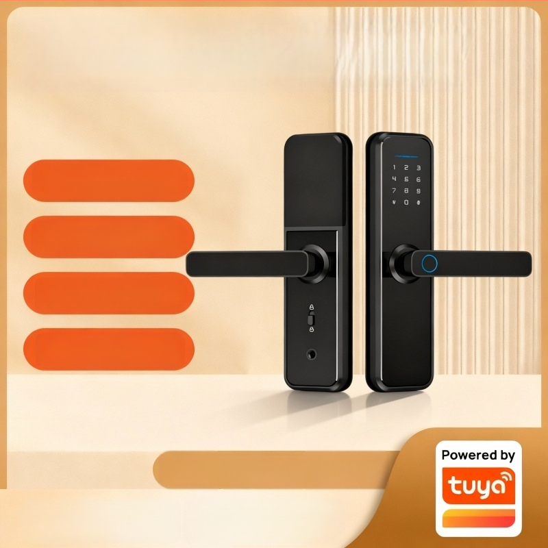 GM1 WiFi okos ujjlenyomat-zár fa ajtókhoz, PIN-kóddal és távoli feloldással