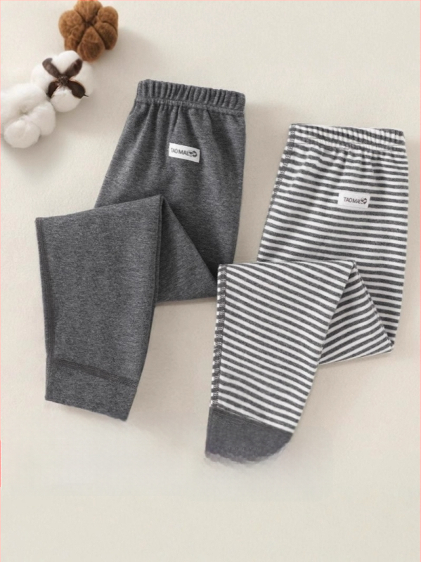 Gyerekeknek szóló pamut hosszú alsónadrág őszi-téli szezonhoz, 100% pamut, középmagas derekú, 3–8 évesek