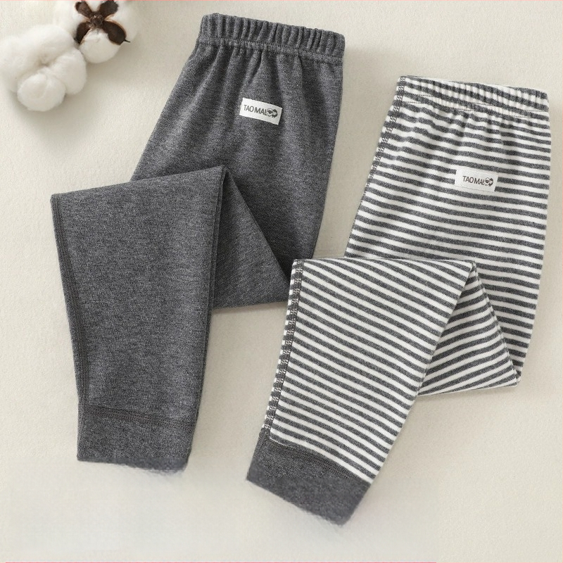 Gyerekeknek szóló pamut hosszú alsónadrág őszi-téli szezonhoz, 100% pamut, középmagas derekú, 3–8 évesek