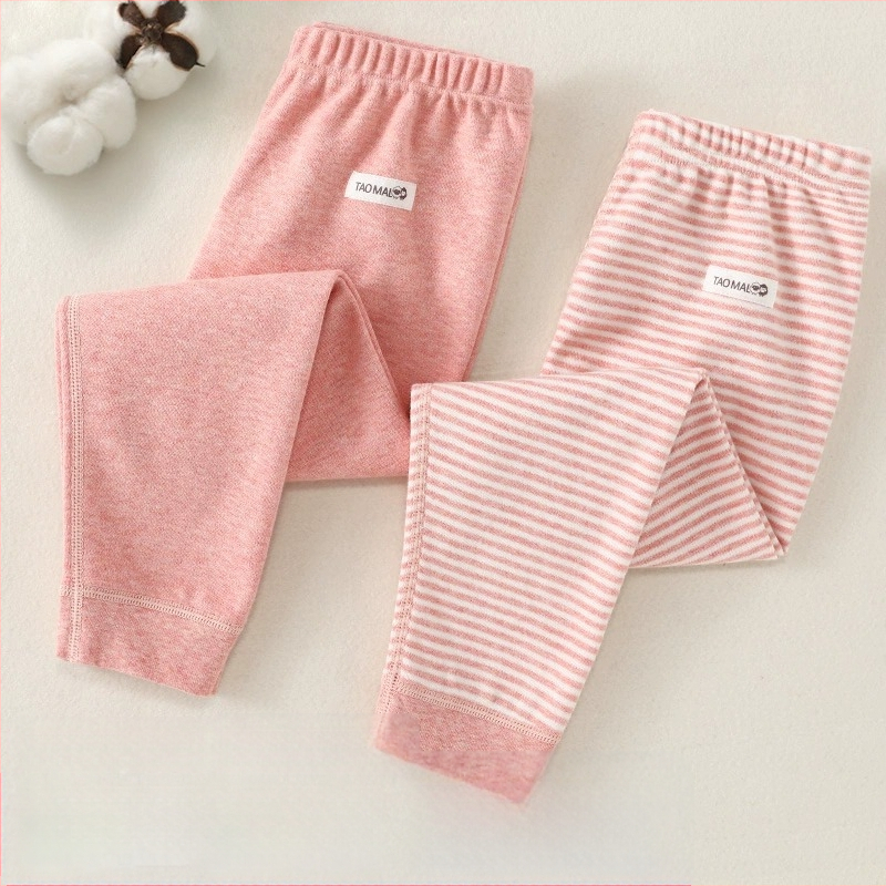 Gyerekeknek szóló pamut hosszú alsónadrág őszi-téli szezonhoz, 100% pamut, középmagas derekú, 3–8 évesek