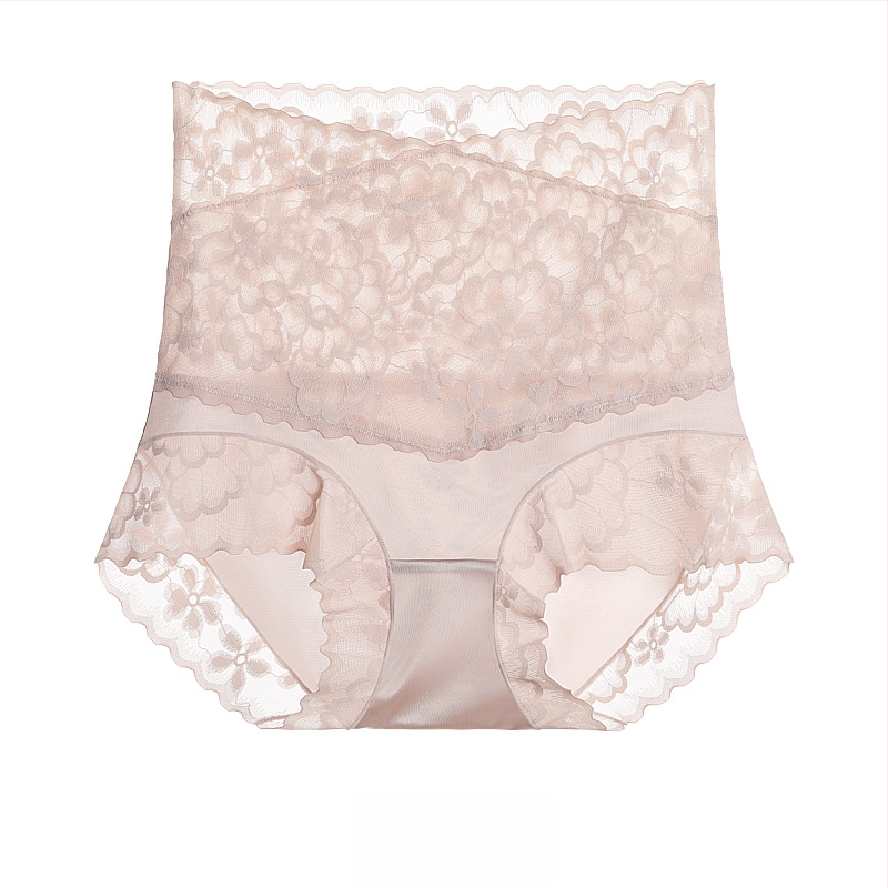 Δαντελένια εσώρουχα με ψηλή μέση, διαπνέοντα, στήριξη κοιλιάς, καβάλο από μετάξι Mulberry