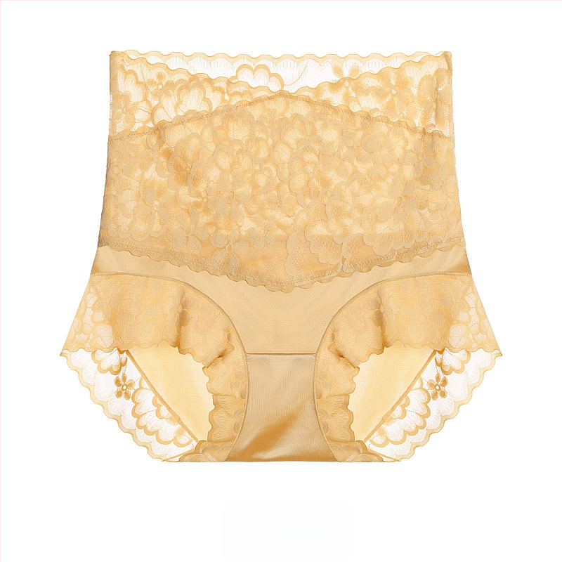 Δαντελένια εσώρουχα με ψηλή μέση, διαπνέοντα, στήριξη κοιλιάς, καβάλο από μετάξι Mulberry