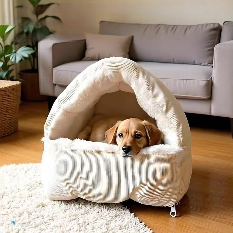 Φωλιά γάτας — βελούδινο ύφασμα, ημι-κλειστή κατασκευή, θέρμανση για όλες τις εποχές