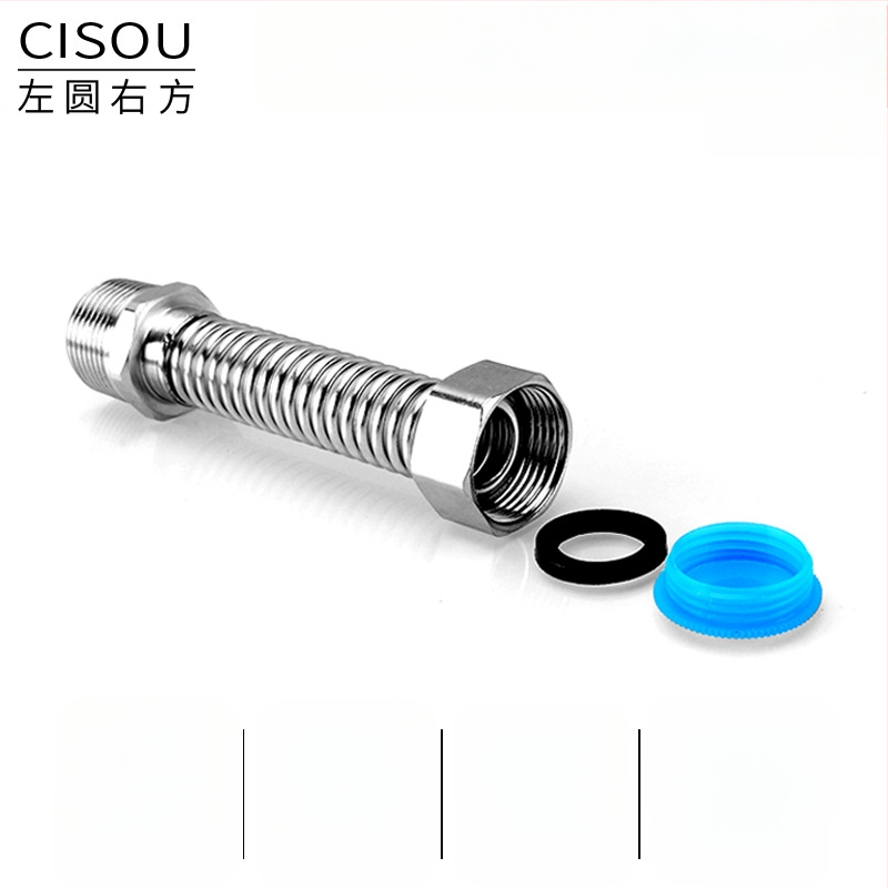 304 ανοξείδωτος εύκαμπτος σωλήνας εισόδου με εσωτερικές και εξωτερικές βίδες για παροχή νερού σε θερμοσίφωνα και WC; 1,6 MPa πίεση, 100°C μέγ. θερμοκρασία