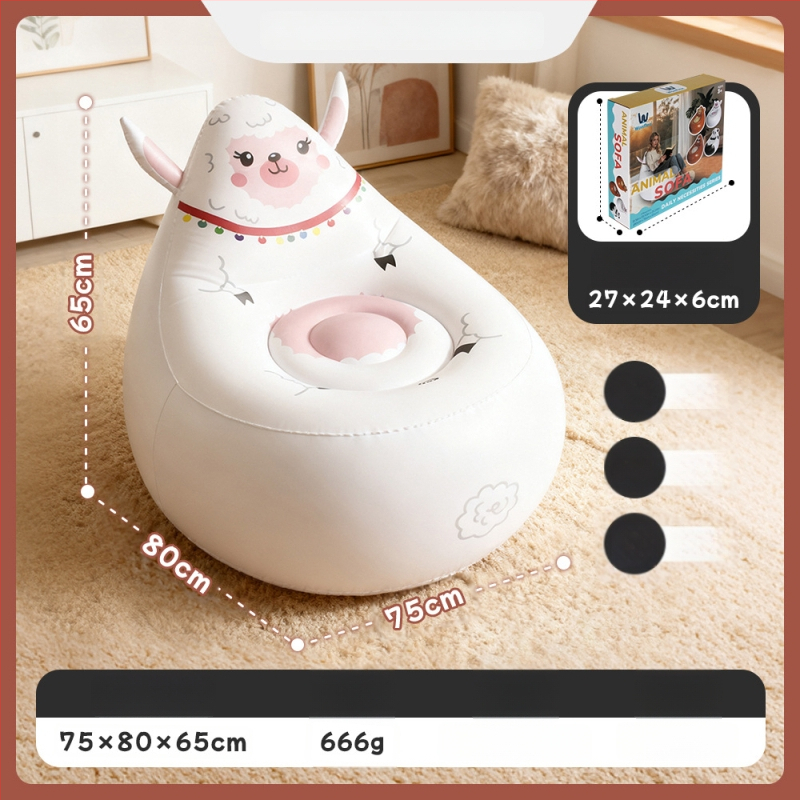 Felfújható kanapé, könnyen hordozható, PVC plüss bevonattal, gyerekeknek, Ktsf modell