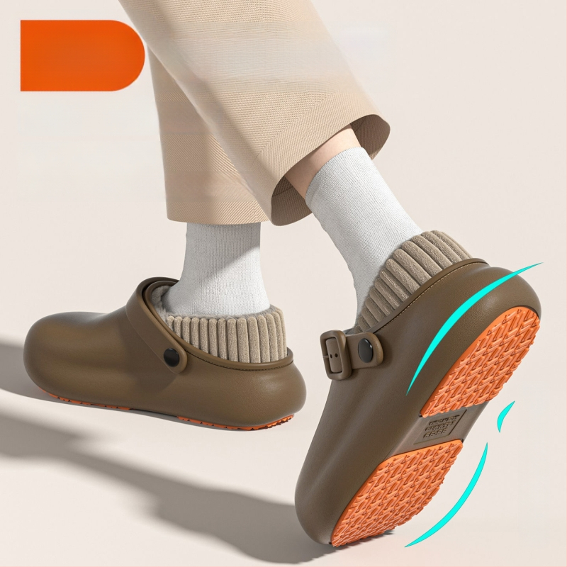 Ανδρικές και γυναικείες χειμερινές παντόφλες με αντιολισθητική, αδιάβροχη PU επάνω και PU σόλα, παχιά κατασκευή