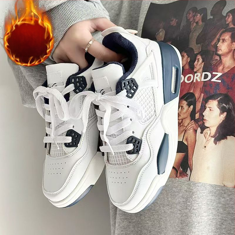 Μπάσκετ παπούτσια για τον χειμώνα, επάνω μέρος από τεχνητό PU, σόλα PU, κορδόνια, στυλ χαλάρωση/άσκηση, unisex.