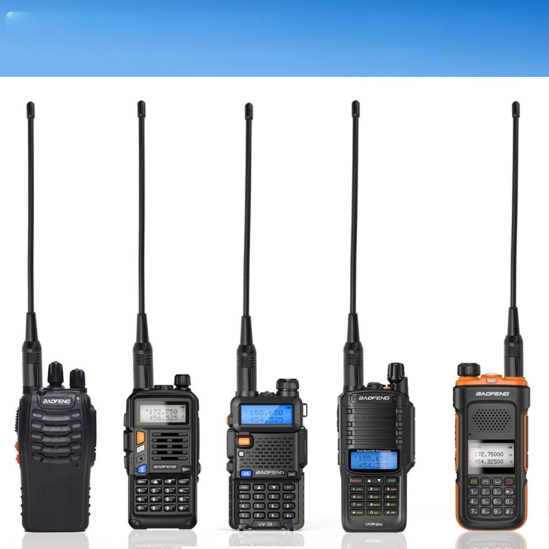 Kézibes rádió antenna SMA női csatlakozóval, kettős sáv 136-174/400-520 MHz, 3-5 km hatótávolság, zajellenállás