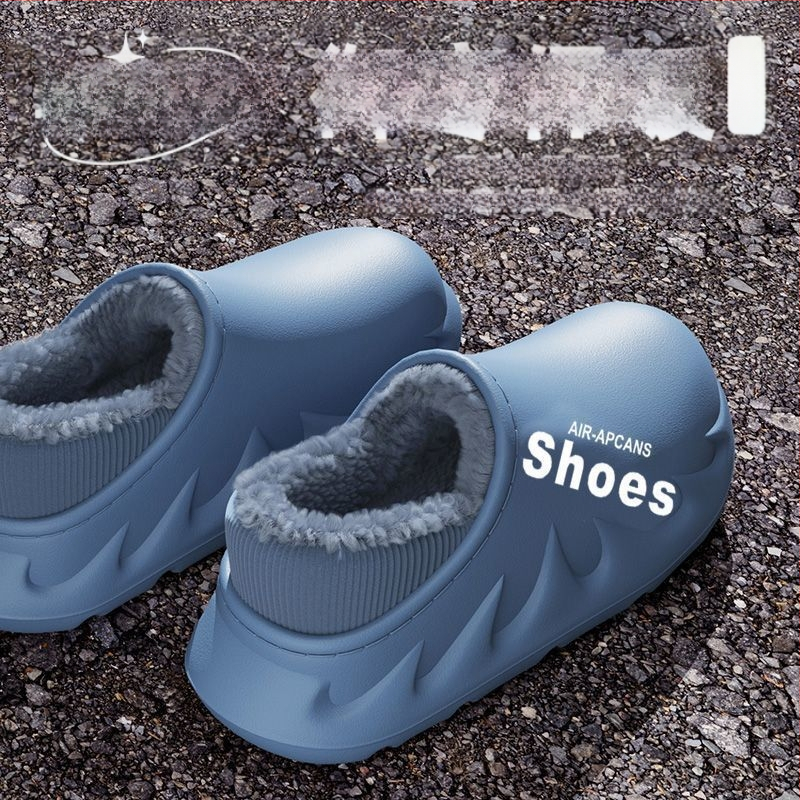 Παντόφλες EVA για χειμώνα, αδιάβροχες, με επένδυση fleece, αντιολισθητικές, κλειστή φτέρνα, παχιά σόλα