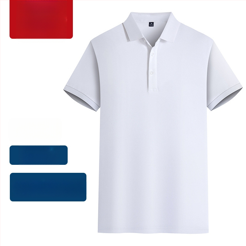 Polokošeľa z mercerizovanej bavlny pre pracovnú uniformu, s vyšitým logom, krátke rukávy, priedušná a odvádzajúca vlhkosť látka.