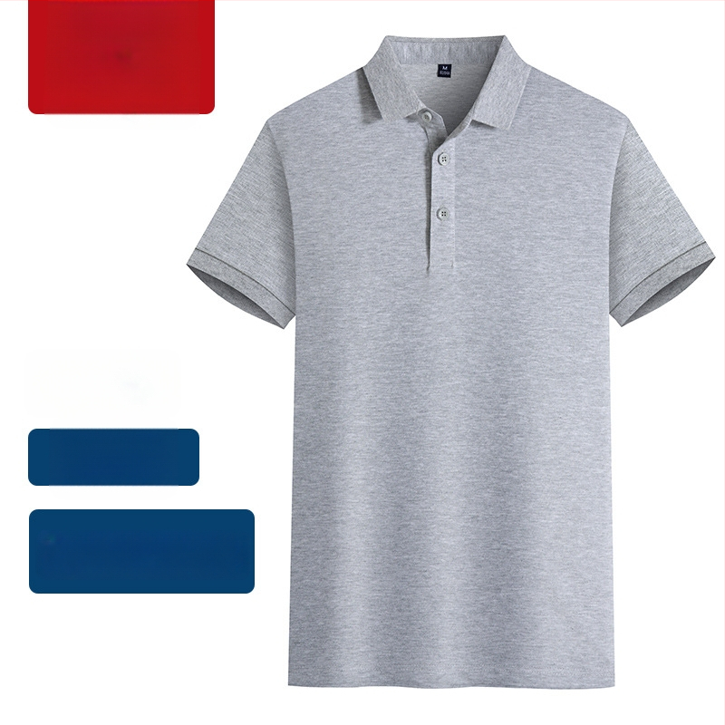 Polokošeľa z mercerizovanej bavlny pre pracovnú uniformu, s vyšitým logom, krátke rukávy, priedušná a odvádzajúca vlhkosť látka.