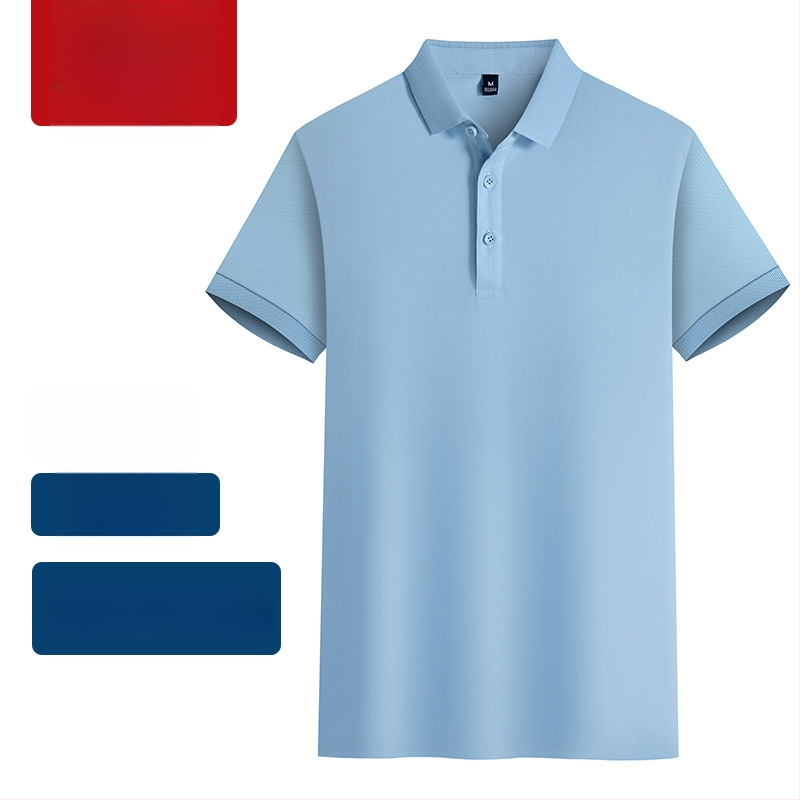 Polokošeľa z mercerizovanej bavlny pre pracovnú uniformu, s vyšitým logom, krátke rukávy, priedušná a odvádzajúca vlhkosť látka.