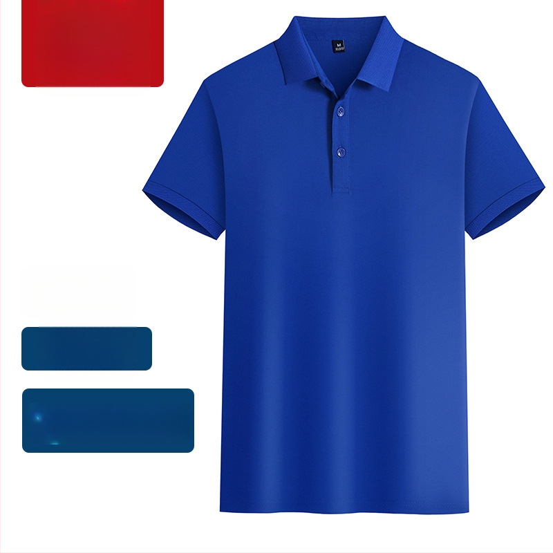 Polokošeľa z mercerizovanej bavlny pre pracovnú uniformu, s vyšitým logom, krátke rukávy, priedušná a odvádzajúca vlhkosť látka.