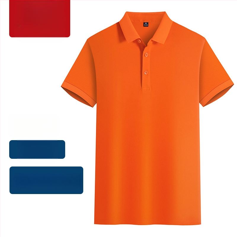 Polokošeľa z mercerizovanej bavlny pre pracovnú uniformu, s vyšitým logom, krátke rukávy, priedušná a odvádzajúca vlhkosť látka.