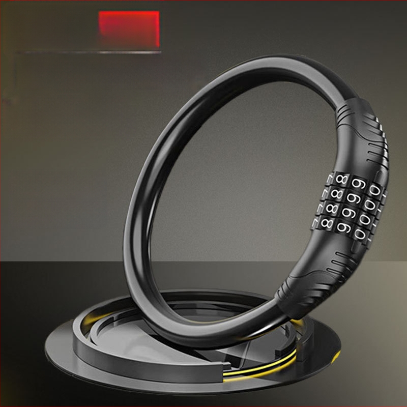 Keyma jelszavas zár kerékpárokhoz, motorkerékpárokhoz és elektromos járművekhez — négyjegyű kód, PVC+acélkábel, 100 g