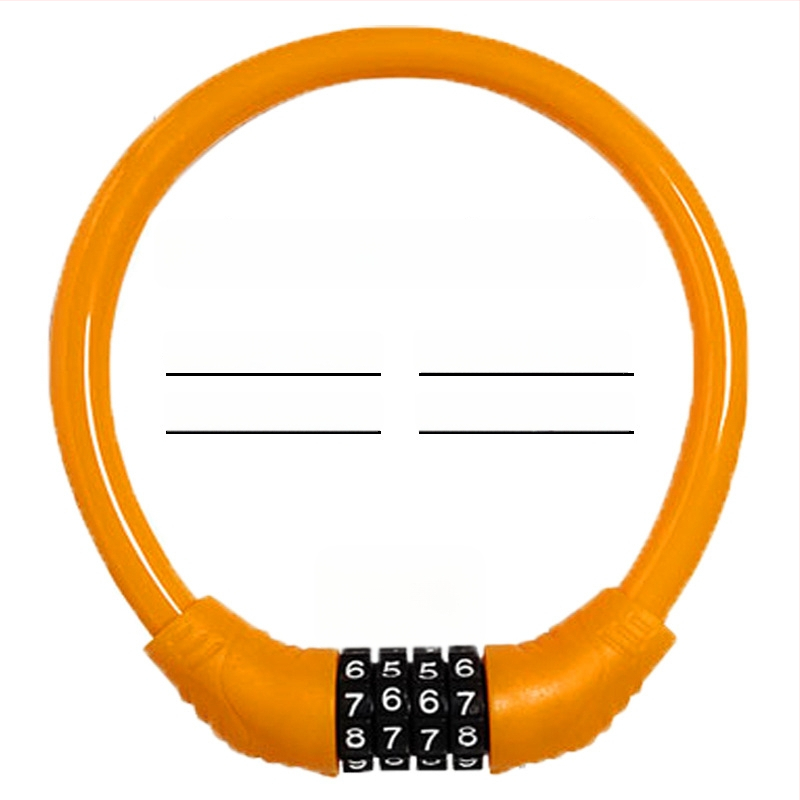 Keyma jelszavas zár kerékpárokhoz, motorkerékpárokhoz és elektromos járművekhez — négyjegyű kód, PVC+acélkábel, 100 g