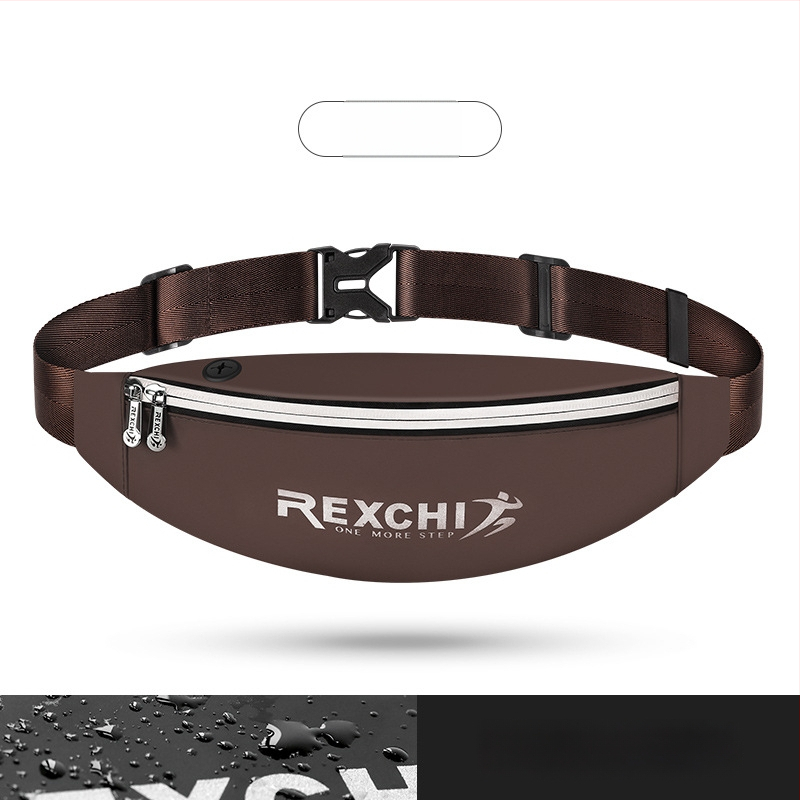 Rexchi sportska torbica oko struka od PU, unisex, višestruki pretinci, vodootporna, crossbody za trčanje