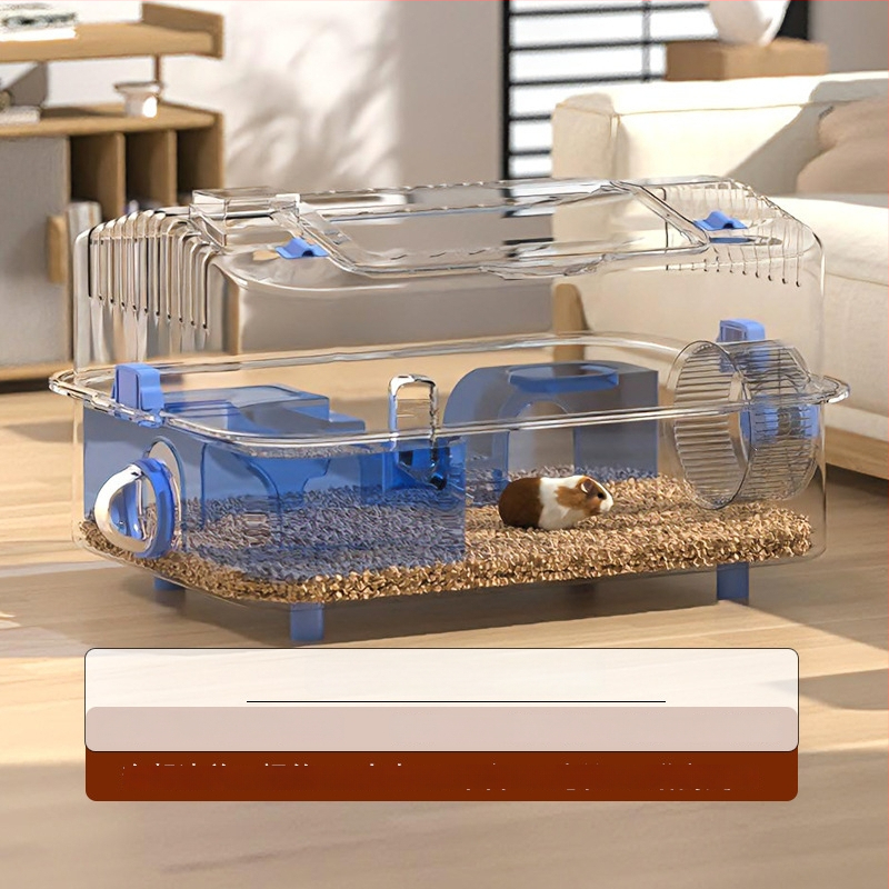 Ακρυλικό κλουβί για χάμστερ, κατάλληλο για όλες τις εποχές, διακοσμητική διαμόρφωση του περιβάλλοντος (Ακρυλικό; Για χάμστερ; Για όλες τις εποχές; Διακοσμητική διαμόρφωση περιβάλλοντος)