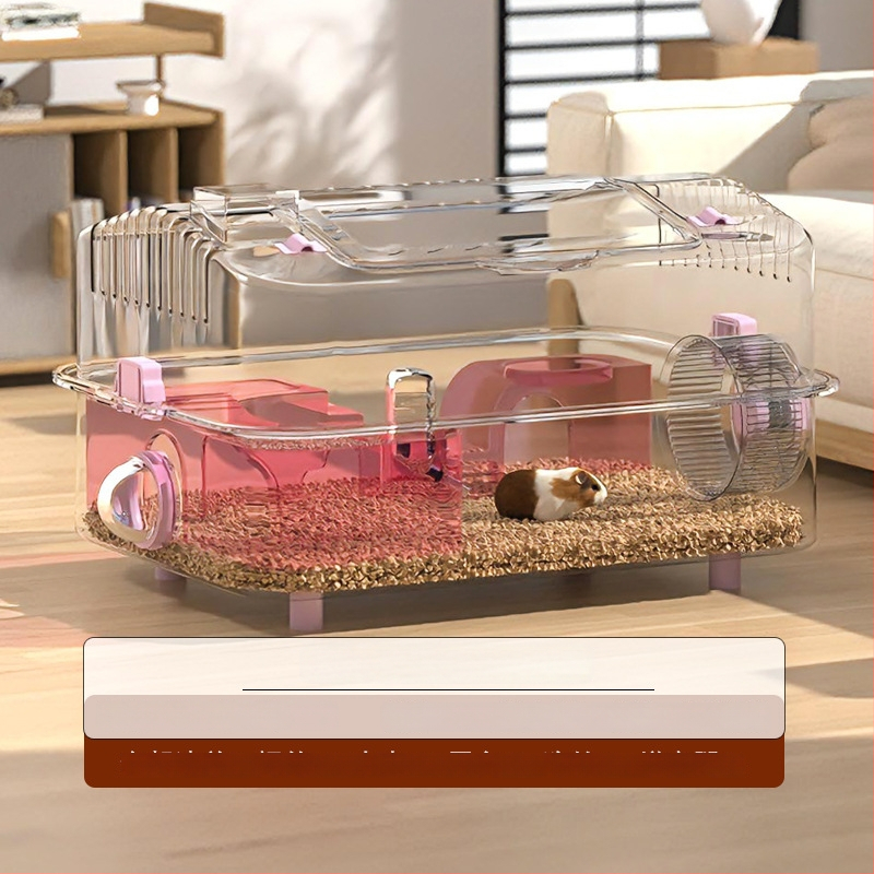 Ακρυλικό κλουβί για χάμστερ, κατάλληλο για όλες τις εποχές, διακοσμητική διαμόρφωση του περιβάλλοντος (Ακρυλικό; Για χάμστερ; Για όλες τις εποχές; Διακοσμητική διαμόρφωση περιβάλλοντος)