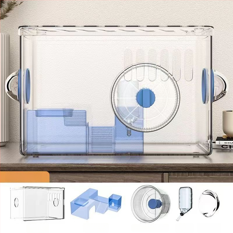 Κλουβί για χάμστερ - Πολυτελής βίλα, Διαφανές Ακρυλικό, Διώροφο Πολυεπίπεδο, Πλαστικό