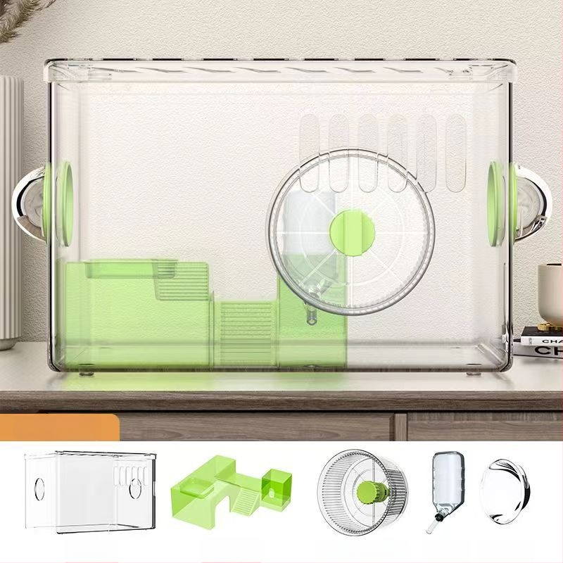 Κλουβί για χάμστερ - Πολυτελής βίλα, Διαφανές Ακρυλικό, Διώροφο Πολυεπίπεδο, Πλαστικό