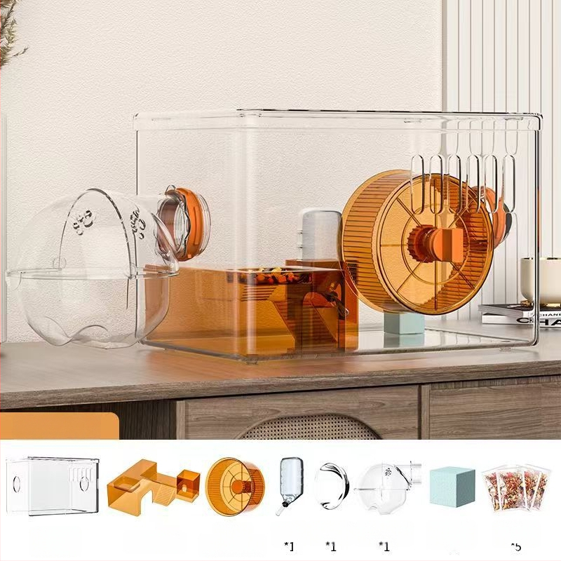 Κλουβί για χάμστερ - Πολυτελής βίλα, Διαφανές Ακρυλικό, Διώροφο Πολυεπίπεδο, Πλαστικό